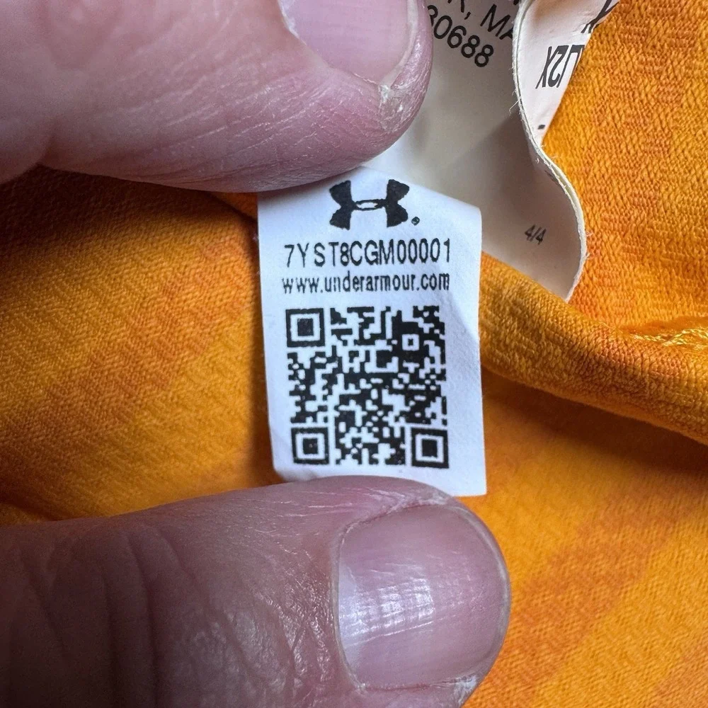 Under Armour Polo Mens 2XL Loose Orange Heatgear Performance Stretch Golf Shirt